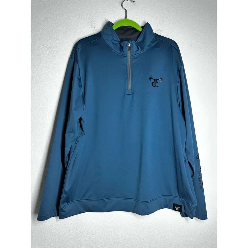 TrueTimber Quarter-Zip Long-Sleeve Pullover Men’s Size XL Blue